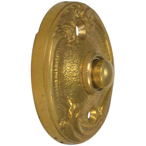 COPPER MOUNTAIN HARDWARE Lafayette Swirl Style Door Bell Push Button (Polished Brass Finish)