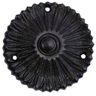 COPPER MOUNTAIN HARDWARE Solid Brass Antique Flower Doorbell Push (Oil Rubbed Bronze Finish)