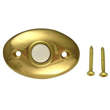 2 3/8 Inch Solid Brass Door Bell Button (Polished Brass Finish) DELTANA