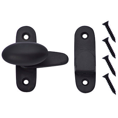 COPPER MOUNTAIN HARDWARE Traditional Solid Brass Oval Knob Latch Set (Oil Rubbed Bronze Finish)