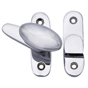 COPPER MOUNTAIN HARDWARE Traditional Solid Brass Oval Knob Latch Set (Polished Chrome Finish)