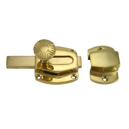 COPPER MOUNTAIN HARDWARE 1 1/2 Inch Plain Cabinet Latch (Polished Brass Finish)