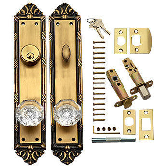 Ribbon & Reed Oval Double Door Deadbolt Entryway Set (Several Finishes Available)