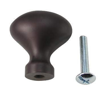 DELTANA 1 1/4 Inch Traditional Solid Brass Egg Knob (Oil Rubbed Bronze Finish)