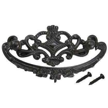 COPPER MOUNTAIN HARDWARE 4 1/8 Inch Overall (3 Inch c-c) Solid Brass Ornate Victorian Pull (Oil Rubbed Bronze Finish)