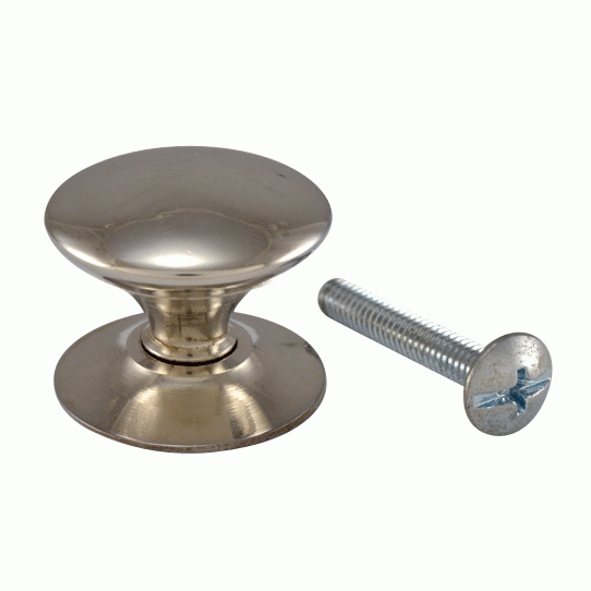 COPPER MOUNTAIN HARDWARE 1 Inch Brass Round Cabinet Knob (Polished Chrome Finish)