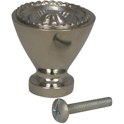 COPPER MOUNTAIN HARDWARE 1 1/4 Inch Solid Brass Beaded Star Round Knob (Polished Chrome Finish)