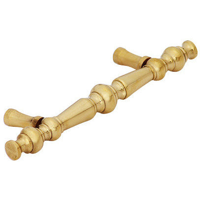 COPPER MOUNTAIN HARDWARE 5 Inch Overall (3 Inch c-c) Solid Brass Victorian Pull (Polished Brass Finish)