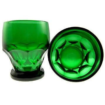 54 Ounce Emerald Green Glass Pitcher & Four Tumblers - Georgia Pattern Copper Mountain Hardware