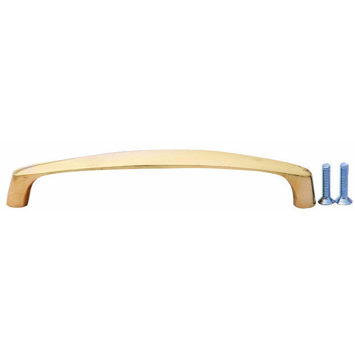 COPPER MOUNTAIN HARDWARE 5 1/2 Inch Overall (5 Inch c-c) Traditional Solid Brass Pull (Polished Brass Finish)