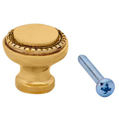 COPPER MOUNTAIN HARDWARE 1 Inch Solid Brass Round Knob (Polished Brass Finish)