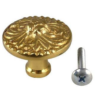 COPPER MOUNTAIN HARDWARE 1 1/4 Inch Polished Brass Rococo Cabinet Knob (Several Finishes Available)