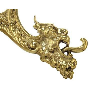 9 Inch Solid Brass Victorian Gargoyle Double Coat Hook COPPER MOUNTAIN HARDWARE