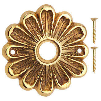 Copper Mountain Hardware Solid Brass Flower Style Rosette (Polished Brass Finish)