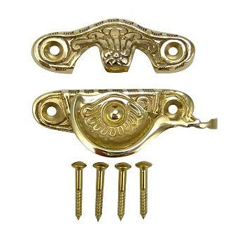 Copper Mountain Hardware Floral Victorian Solid Brass Sash Window Lock (Polished Brass Finish)