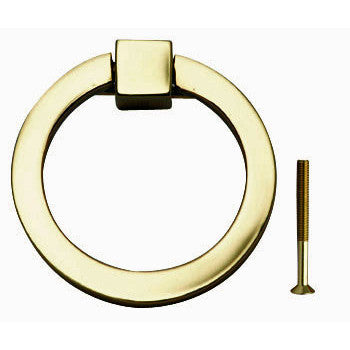 COPPER MOUNTAIN HARDWARE 3 Inch Mission Style Solid Brass Drawer Ring Pull (Polished Brass)