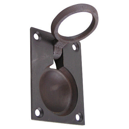 DELTANA 2 1/2 Inch Solid Brass Traditional Flush Ring Pull (Oil Rubbed Bronze Finish)