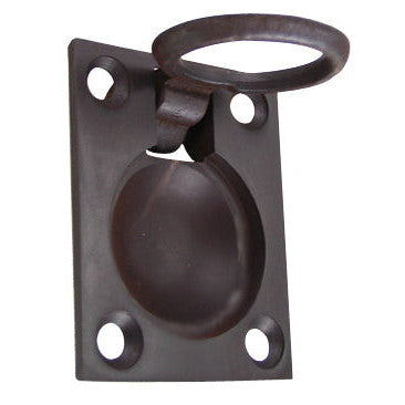 DELTANA 1 3/4 Inch Solid Brass Traditional Flush Ring Pull (Oil Rubbed Bronze Finish)