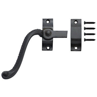 Copper Mountain Hardware Solid Brass Left Hinge Window Lock Georgian Roped Pattern (Oil Rubbed Bronze)