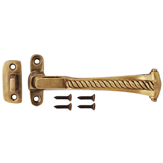 Copper Mountain Hardware Solid Brass Georgian Roped Universal Style Casement Window Latch (Antique Brass Finish)