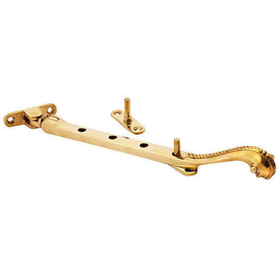 Copper Mountain Hardware 8 Inch Long Georgian Roped Casement Window Stay (Polished Brass Finish)