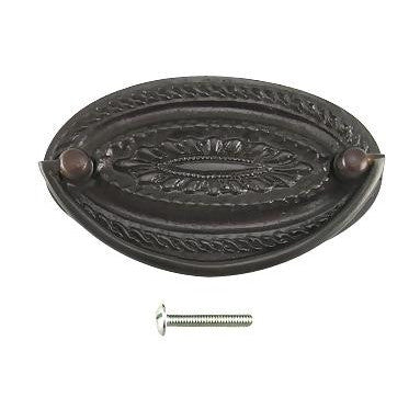 COPPER MOUNTAIN HARDWARE 4 Inch Solid Brass Oval Drop Style Pull (Oil Rubbed Bronze Finish)