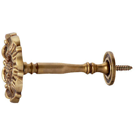 Solid Brass Floral Style Curtain Tie Back (Antique Brass Finish) Copper Mountain Hardware