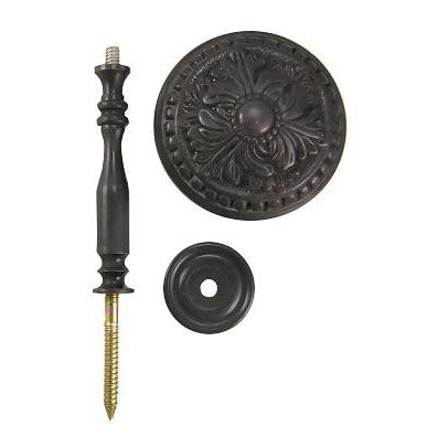 Solid Brass Curtain Tie Back - Large Baroque Button Style (Oil Rubbed Bronze Finish) Copper Mountain Hardware