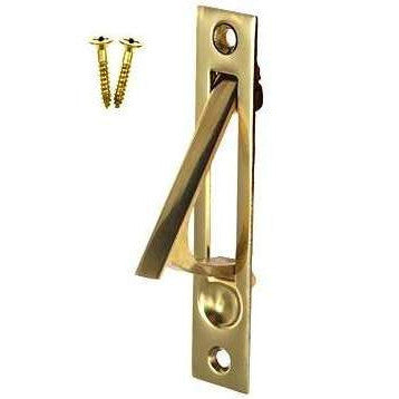 3 3/8 Inch Tall Solid Brass Edge Pull (Polished Brass Finish) DELTANA