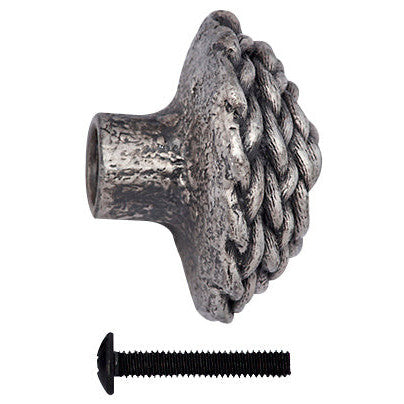 COPPER MOUNTAIN HARDWARE 1 3/8 Inch Solid Pewter Decorative Rope Knob