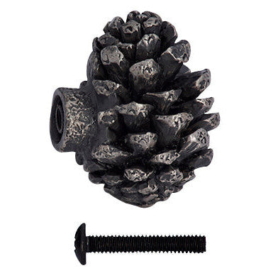 COPPER MOUNTAIN HARDWARE 1 1/4 Inch Solid Pewter Pine Cone Knob (Satin Pewter Finish)