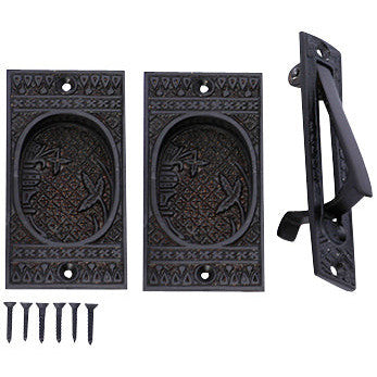 COPPER MOUNTAIN HARDWARE Broken Leaf Single Pocket Passage Style Door Set (Oil Rubbed Bronze)