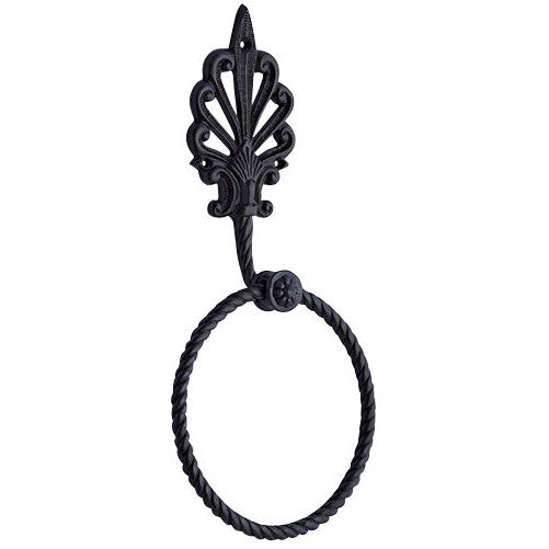 Art Deco Fleur De Lis Towel Ring (Oil Rubbed Bronze Finish) Copper Mountain Hardware