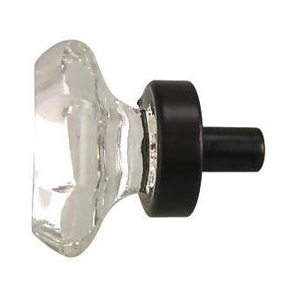 COPPER MOUNTAIN HARDWARE 1 Inch Crystal Octagon Old Town Cabinet Knob (Oil Rubbed Bronze Base)