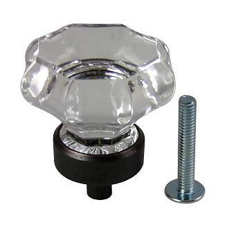 COPPER MOUNTAIN HARDWARE 1 3/8 Inch Crystal Octagon Cabinet Knob (Oil Rubbed Bronze Base)