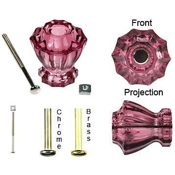 COPPER MOUNTAIN HARDWARE Astoria 1 1/4 Inch Amethyst Decagon Teardrop Glass Knob