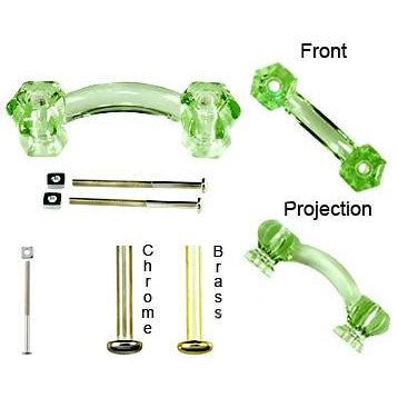 COPPER MOUNTAIN HARDWARE 4 1/4 Inch Overall (3 Inch c-c) Depression Green Glass Pull Handles