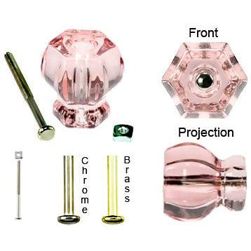 COPPER MOUNTAIN HARDWARE 1 1/2 Inch Depression Pink Glass Knobs