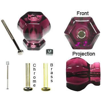 COPPER MOUNTAIN HARDWARE 1 Inch Amethyst or Purple Glass Cabinet Knobs