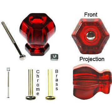 COPPER MOUNTAIN HARDWARE 1 1/4 Inch Ruby Red Glass Knobs