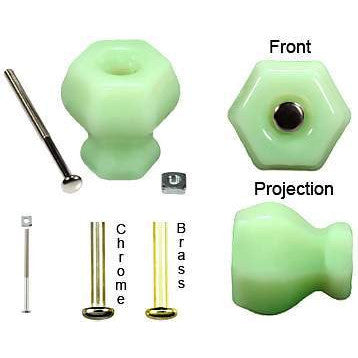 COPPER MOUNTAIN HARDWARE 1 1/2 Inch Milk Green (Jade or Jadeite) Glass Cabinet Knob