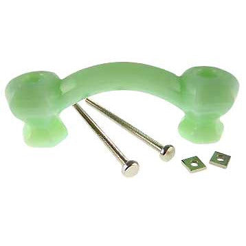 4 1/4 Inch Overall (3 Inch c-c) Jade or Jadeite (Milk Green) Glass Pulls COPPER MOUNTAIN HARDWARE