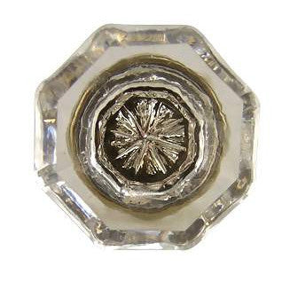 EMTEK 1 Inch Old Town Crystal Cabinet Knob (Antique Brass Base)