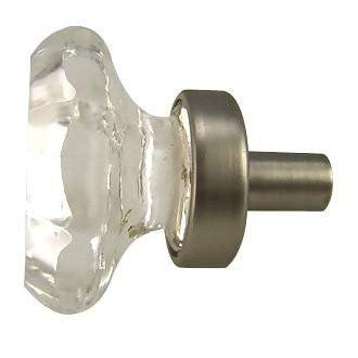 EMTEK 1 Inch Old Town Crystal Cabinet Knob (Antique Nickel Base)