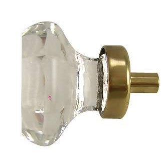 EMTEK 1 1/4 Inch Old Town Crystal Cabinet Knob (Antique Brass Base)