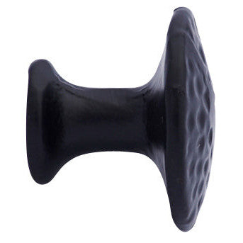 COPPER MOUNTAIN HARDWARE 1 3/8 Inch Solid Iron Flat Rustic Cabinet Knob (Matte Black Finish)