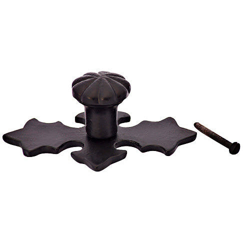 COPPER MOUNTAIN HARDWARE 4 1/8 Inch Wide Solid Iron Cross Pattern Knob (Matte Black Finish)