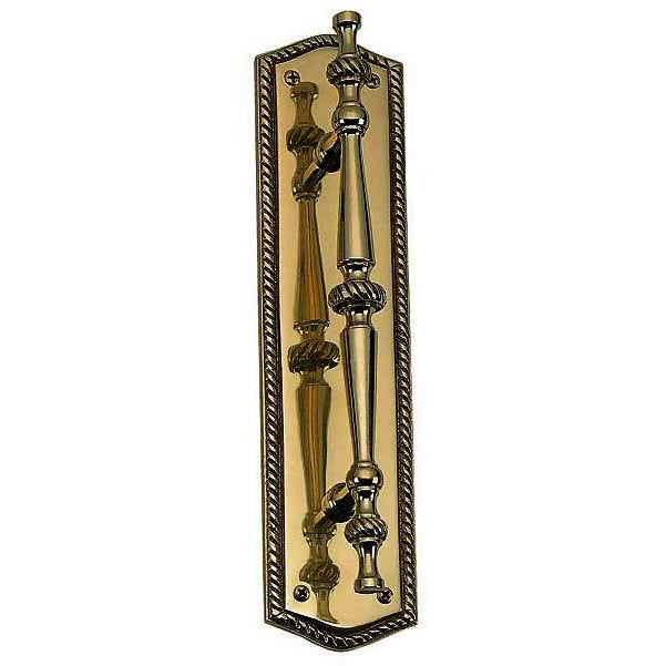 12 Inch Georgian Oval Roped Style Door Pull & Plate COPPER MOUNTAIN HARDWARE