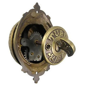 Mechanical Doorbell  Eastlake Style (Antique Brass Finish) COPPER MOUNTAIN HARDWARE