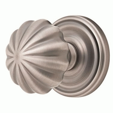 EMTEK Solid Brass Melon Door Knob Set With Regular Rosette